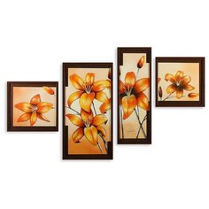 Модульная картина на холсте "Оранжевые лилии" 120x72 см Modulka.Ru
