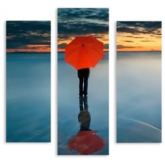 Модульная картина на холсте "Один под дождем" 120x124 см Modulka.Ru