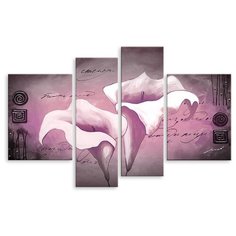 Модульная картина на холсте "Каллы на розово-сиреневом фоне" 150x98 см Modulka.Ru