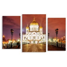 Модульная картина на холсте "Храм Христа Спасителя" 120x76 см Modulka.Ru