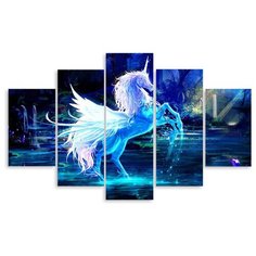 Модульная картина на холсте "Синий пегас" 120x75 см Modulka.Ru