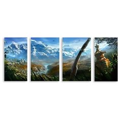 Модульная картина на холсте "Горный пейзаж" 170x73 см Modulka.Ru