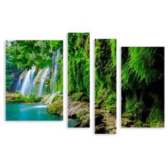 Модульная картина на холсте "Водопадики" 90x63 см Modulka.Ru
