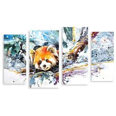 Модульная картина на холсте "Малая панда" 170x103 см Modulka.Ru