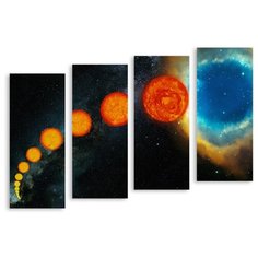 Модульная картина на холсте "Вспышки солнца" 150x109 см Modulka.Ru