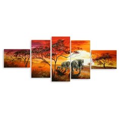 Модульная картина на холсте "Дорога домой" 120x49 см Modulka.Ru