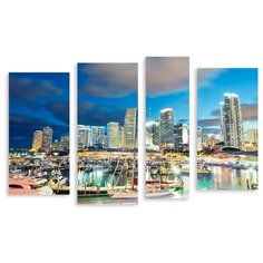 Модульная картина на холсте "Ночной Майами" 90x59 см Modulka.Ru