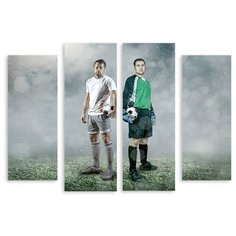 Модульная картина на холсте "Футболисты" 150x108 см Modulka.Ru