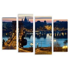 Модульная картина на холсте "Ночной Будапешт" 150x101 см Modulka.Ru