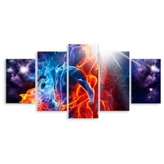 Модульная картина на холсте "Слияние двух стихий" 170x85 см Modulka.Ru