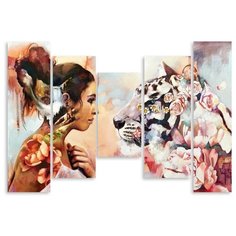 Модульная картина на холсте "Взгляд зверя" 90x64 см Modulka.Ru