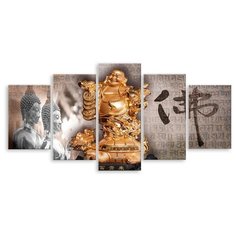 Модульная картина на холсте "Весёлый Будда" 150x76 см Modulka.Ru