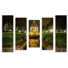 Модульная картина на холсте "Фонтан" 90x60 см Modulka.Ru