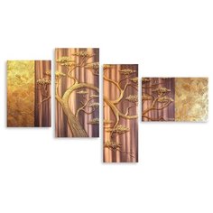 Модульная картина на холсте "Золотое дерево" 120x72 см Modulka.Ru