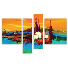 Модульная картина на холсте "Красочная Тоскана" 150x95 см Modulka.Ru