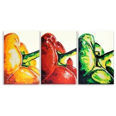 Модульная картина на холсте "Болгарские перцы" 150x75 см Modulka.Ru