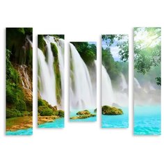 Модульная картина на холсте "Водопады" 150x121 см Modulka.Ru