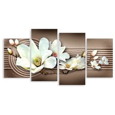 Модульная картина на холсте "Белые орхидеи" 150x80 см Modulka.Ru