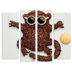 Модульная картина на холсте "Кофейный зверь" 120x100 см Modulka.Ru