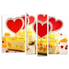 Модульная картина на холсте "Пирожные для любимых" 120x86 см Modulka.Ru