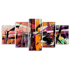 Модульная картина на холсте "Мультицветная абстракция" 90x45 см Modulka.Ru