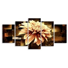 Модульная картина на холсте "Золотой георгин" 120x60 см Modulka.Ru