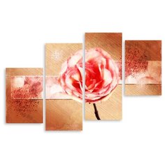 Модульная картина на холсте "Размытая роза" 90x60 см Modulka.Ru