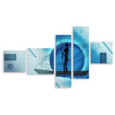 Модульная картина на холсте "Возле голубой луны" 170x102 см Modulka.Ru