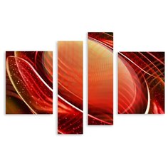 Модульная картина на холсте "Оранжевая абстракция" 120x84 см Modulka.Ru