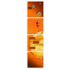 Модульная картина на холсте "Движение по вертикали" 170x41 см Modulka.Ru