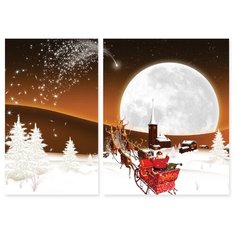 Модульная картина на холсте "Санта" 120x85 см Modulka.Ru