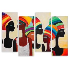Модульная картина на холсте "Негритянки" 170x120 см Modulka.Ru