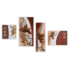 Модульная картина на холсте "Распускающаяся ветка" 120x73 см Modulka.Ru