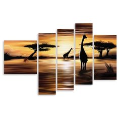 Модульная картина на холсте "Жирафы" 170x103 см Modulka.Ru