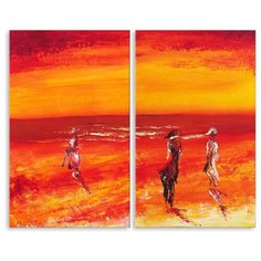 Модульная картина на холсте "Оранжевое побережье" 150x122 см Modulka.Ru
