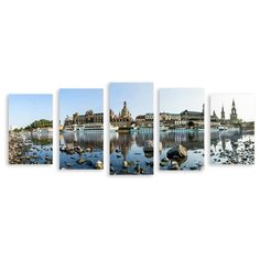 Модульная картина на холсте "Дрезден" 150x63 см Modulka.Ru