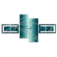 Модульная картина на холсте "Бирюзовая абстракция" 120x63 см Modulka.Ru