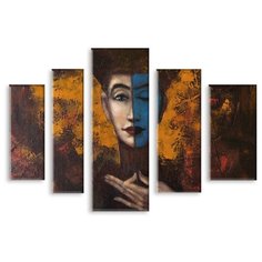 Модульная картина на холсте "В маске" 120x100 см Modulka.Ru