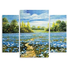 Модульная картина на холсте "Голубая тропа" 90x69 см Modulka.Ru