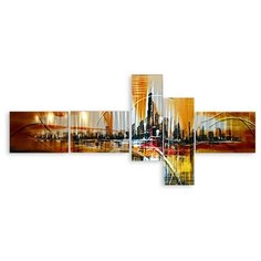 Модульная картина на холсте "Небоскребы" 170x79 см Modulka.Ru