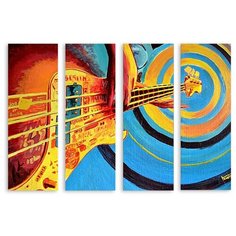 Модульная картина на холсте "Оранжевая гитара" 120x87 см Modulka.Ru