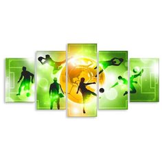 Модульная картина на холсте "Футбольная команда" 150x75 см Modulka.Ru