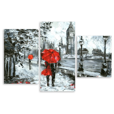 Модульная картина на холсте "Прогулка по Лондону" 90x61 см Modulka.Ru