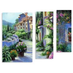 Модульная картина на холсте "Старый городок" 150x125 см Modulka.Ru