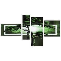 Модульная картина на холсте "Зелёный дуб" 150x85 см Modulka.Ru