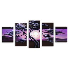 Модульная картина на холсте "Сумерки в саванне" 90x44 см Modulka.Ru