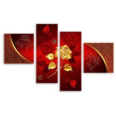 Модульная картина на холсте "Золотая роза" 120x78 см Modulka.Ru