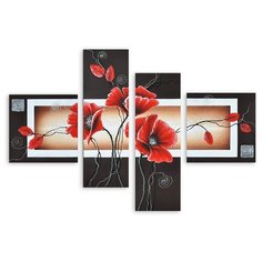 Модульная картина на холсте "Сорванные маки" 120x85 см Modulka.Ru