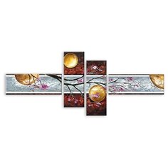 Модульная картина на холсте "Вишня" 120x50 см Modulka.Ru