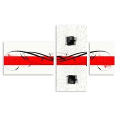 Модульная картина на холсте "Красная линия" 120x75 см Modulka.Ru